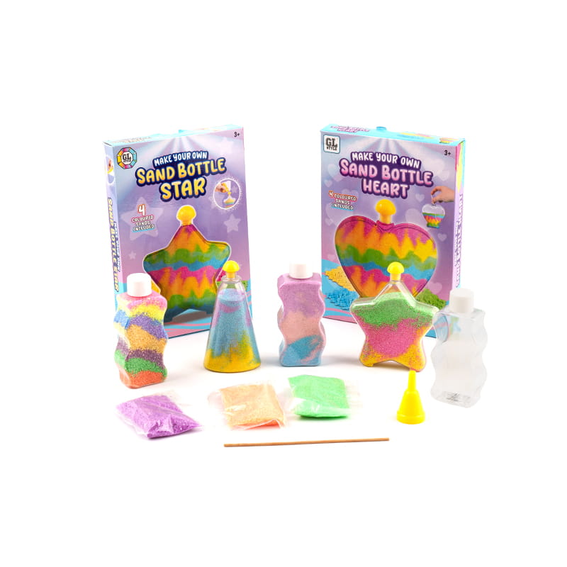 Tali leher, kapur, pasir berwarna, mainan DIY